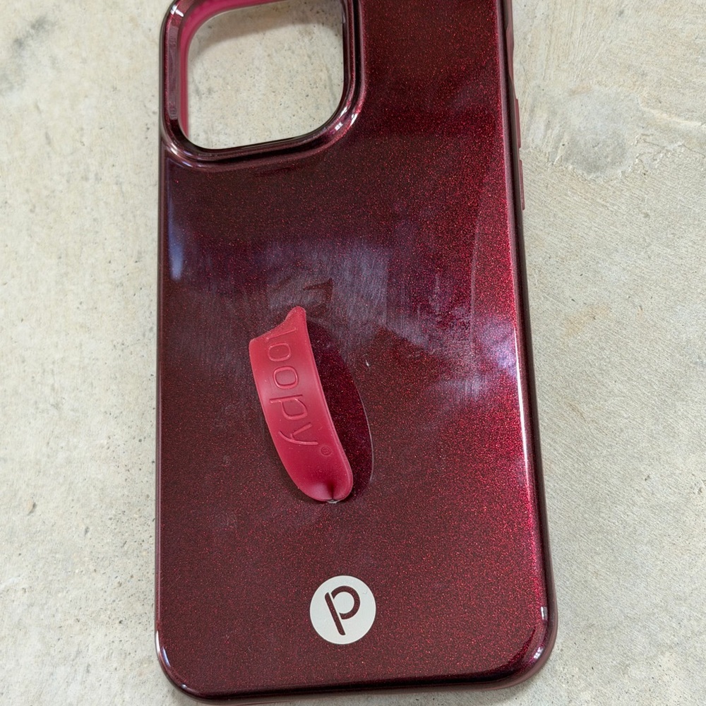 iPhone 15 Pro Loopy Max Maroon Shimmer- Righy - Picture 2 of 4